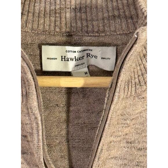 Hawker Rye Cashmere Cotton Quarter Zip Sweater Mens Size M - Picture 3 of 3